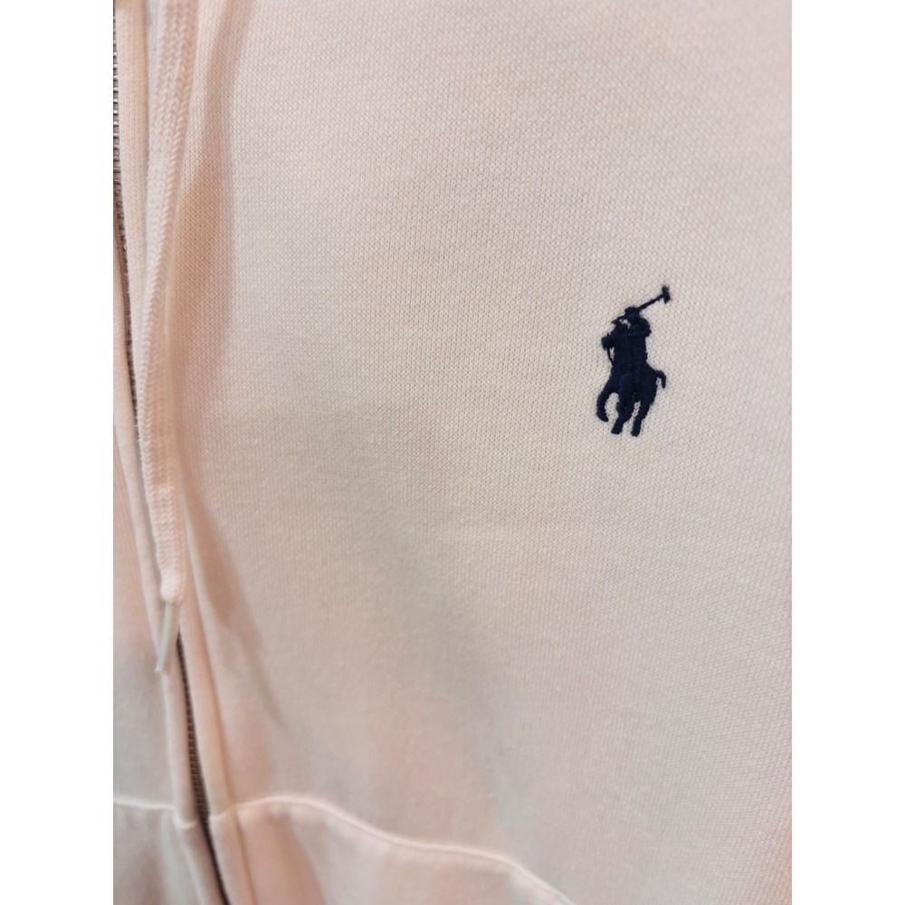Polo Ralph Lauren Full Zip Hoodie Womens Small White Excellent Pony Logo - Picture 8 of 10